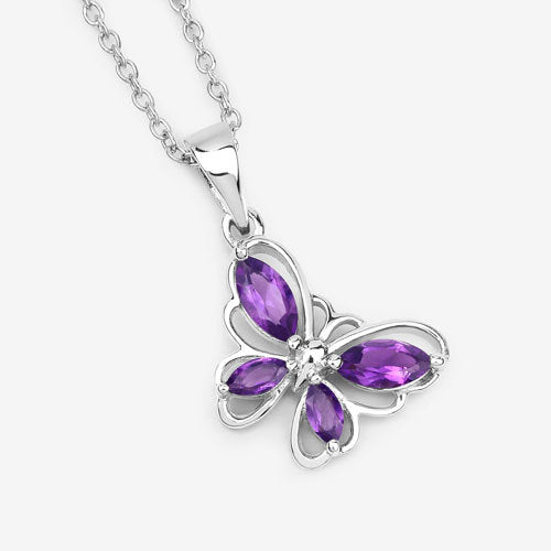 0.60 Carat Genuine Amethyst .925 Sterling Silver Pendant by Bids.com