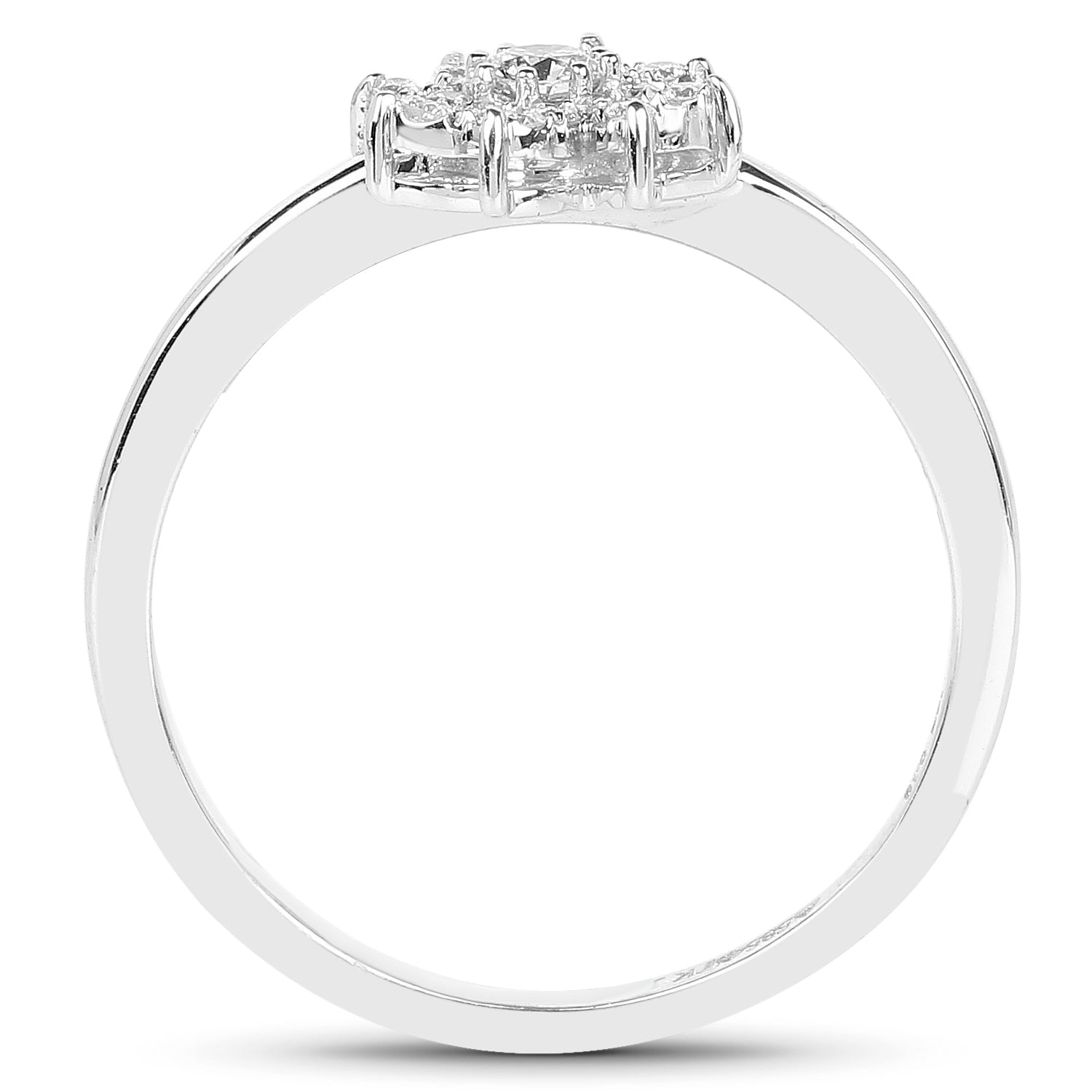 0.18 Carat Genuine White Diamond 14K White Gold Ring (E-F-G Color, SI Clarity) by Bids.com