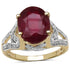 14K Yellow Gold Plated 4.00 Carat Genuine Ruby .925 Sterling Silver Ring by Bids.com
