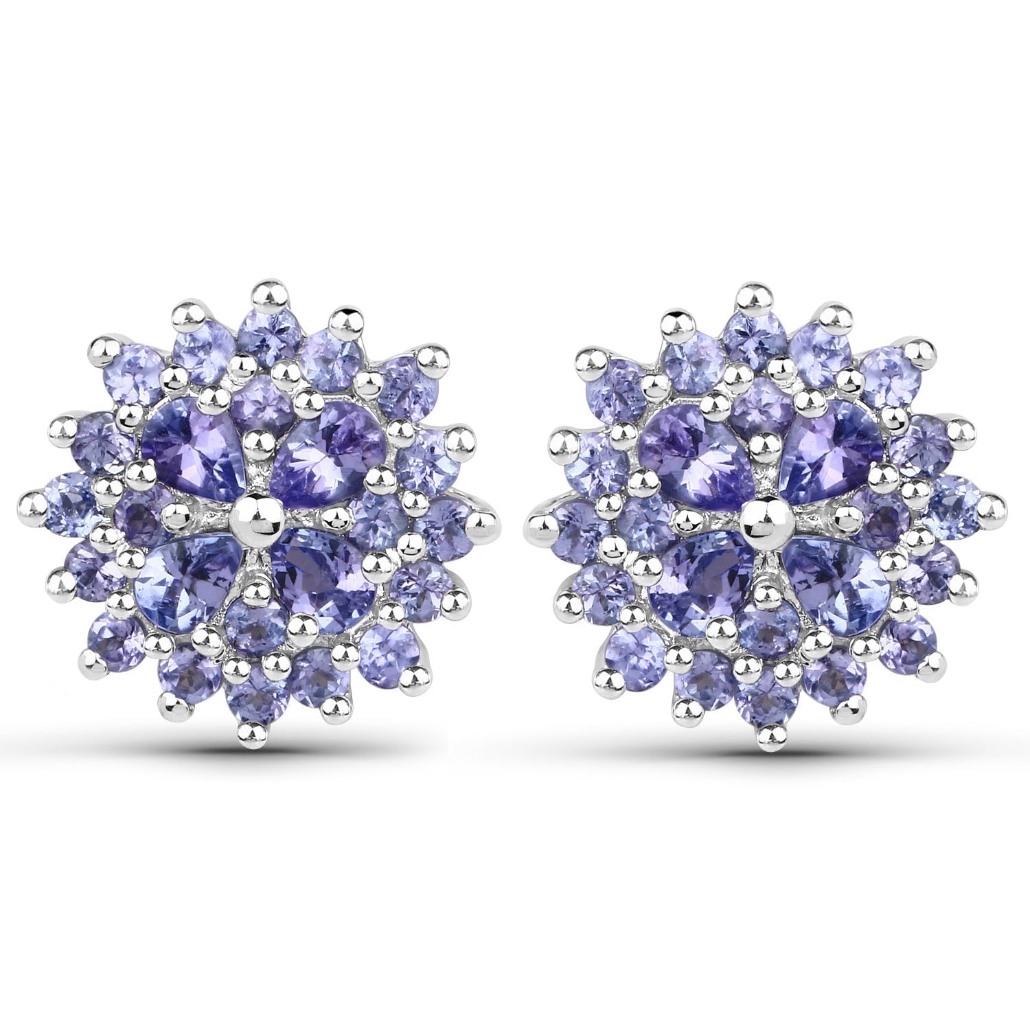 2.52 Carat Genuine Tanzanite .925 Sterling Silver Earrings  DestGlow