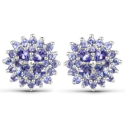 2.52 Carat Genuine Tanzanite .925 Sterling Silver Earrings  DestGlow