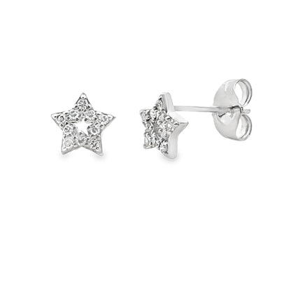 Natural .05ct Diamond Earrings 14KT White Gold by Bids.com