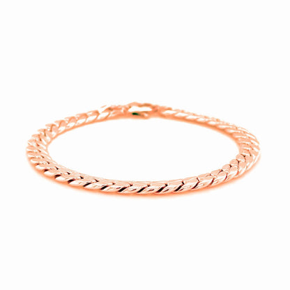 14K Rose Gold Cuban Link Bracelet by Bids.com
