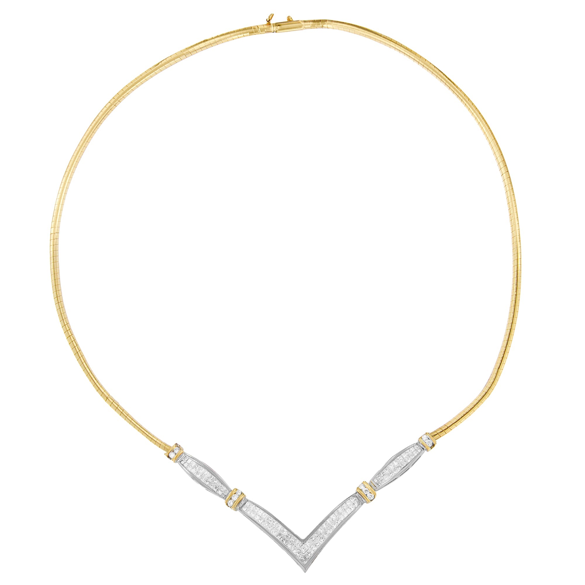 14K Yellow and White Gold 2.00 Cttw Round and Princess-Cut Diamond &
