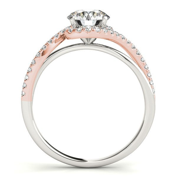 14k White And Rose Gold Bypass Band Diamond Engagement Ring (1 1/8 cttw) by Bids.com