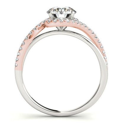 14k White And Rose Gold Bypass Band Diamond Engagement Ring (1 1/8 cttw) by Bids.com