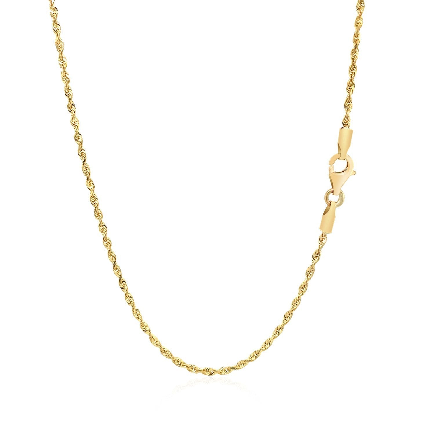 14k Yellow Gold Solid Diamond Cut Rope Chain (1.60 mm) by Bids.com