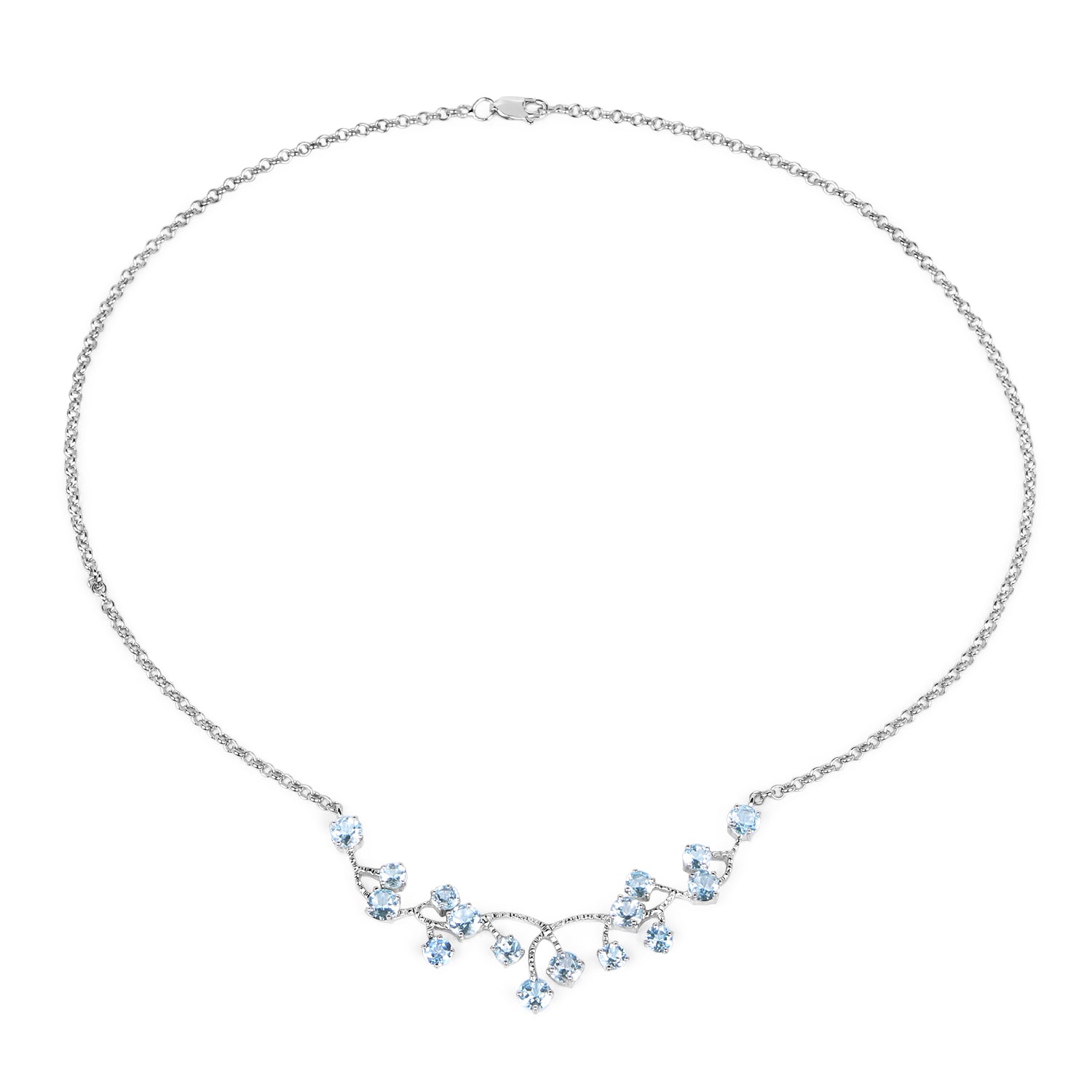 7.36 Carat Genuine Blue Topaz .925 Sterling Silver Necklace  DestGlow