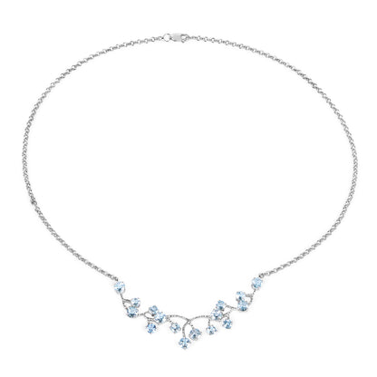 7.36 Carat Genuine Blue Topaz .925 Sterling Silver Necklace  DestGlow