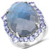 13.99 Carat Genuine Labradorite and Tanzanite .925 Sterling Silver Ring by Bids.com