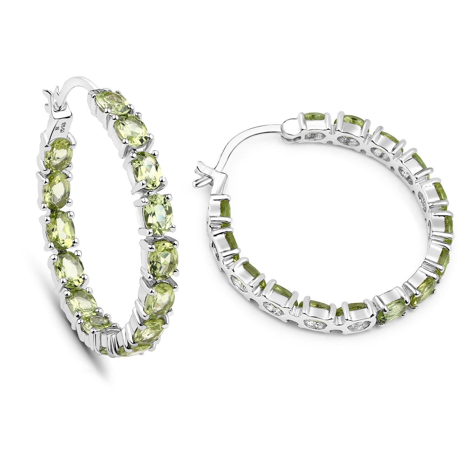 5.10 Carat Genuine Peridot .925 Sterling Silver Earrings  DestGlow