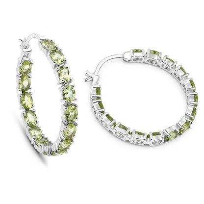 5.10 Carat Genuine Peridot .925 Sterling Silver Earrings  DestGlow