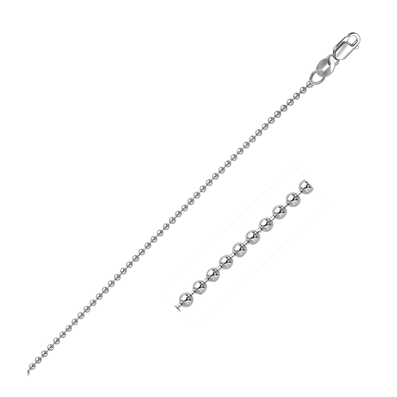 14k White Gold Bead Chain 1.5mm by Bids.com