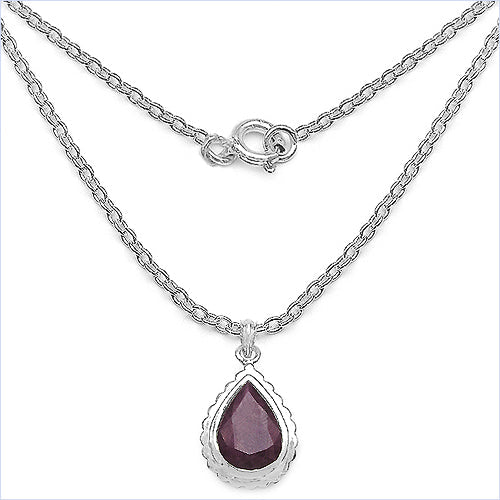 14.10 Carat Genuine Ruby .925 Sterling Silver Pendant by Bids.com