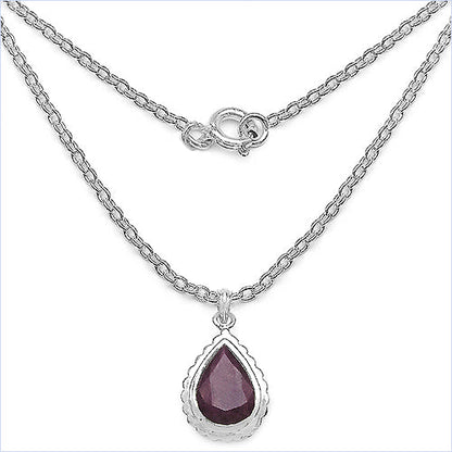 14.10 Carat Genuine Ruby .925 Sterling Silver Pendant by Bids.com