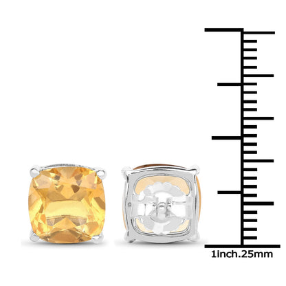 5.80 Carat Genuine Citrine .925 Sterling Silver Earrings  DestGlow