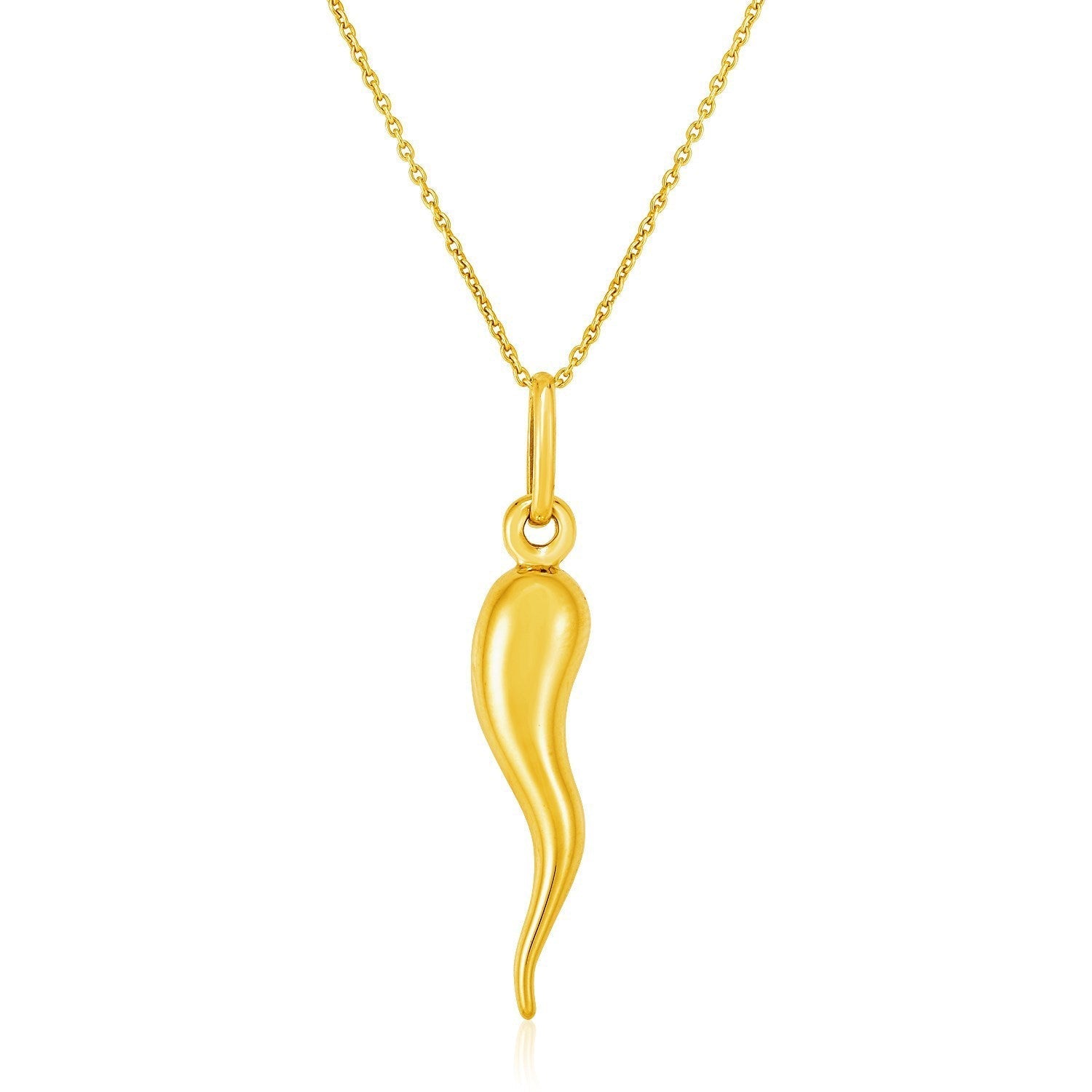 14k Yellow Gold Pendant with Polished Abstract Swirl  DestGlow