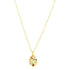 14k Yellow Gold High Polish Oval Gemstone Inlay Necklace by Bids.com