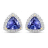 3.82 Carat Genuine Tanzanite and White Diamond 14K Yellow Gold Earrings by Bids.com