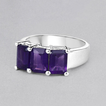 2.85 Carat Genuine Amethyst .925 Sterling Silver Ring by Bids.com