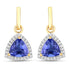 3.86 Carat Genuine Tanzanite and White Diamond 14K Yellow Gold Earrings by Bids.com