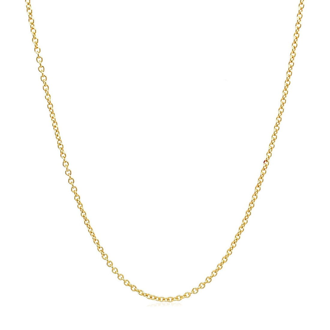 14k Yellow Gold Round Cable Link Chain 1.3mm by Bids.com