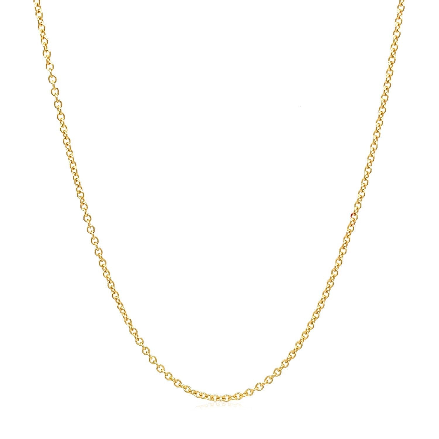14k Yellow Gold Round Cable Link Chain 1.3mm by Bids.com