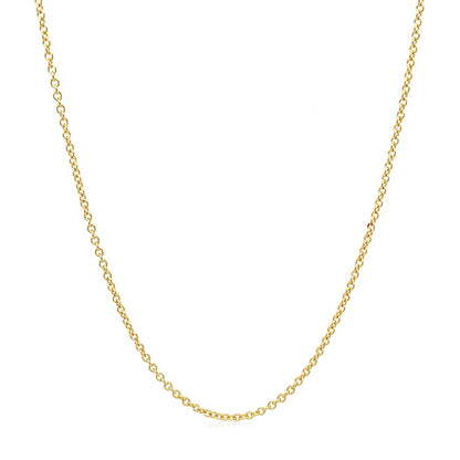 14k Yellow Gold Round Cable Link Chain 1.3mm by Bids.com