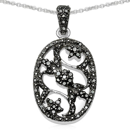 0.28 Carat Genuine Black Diamond .925 Sterling Silver Pandent by Bids.com