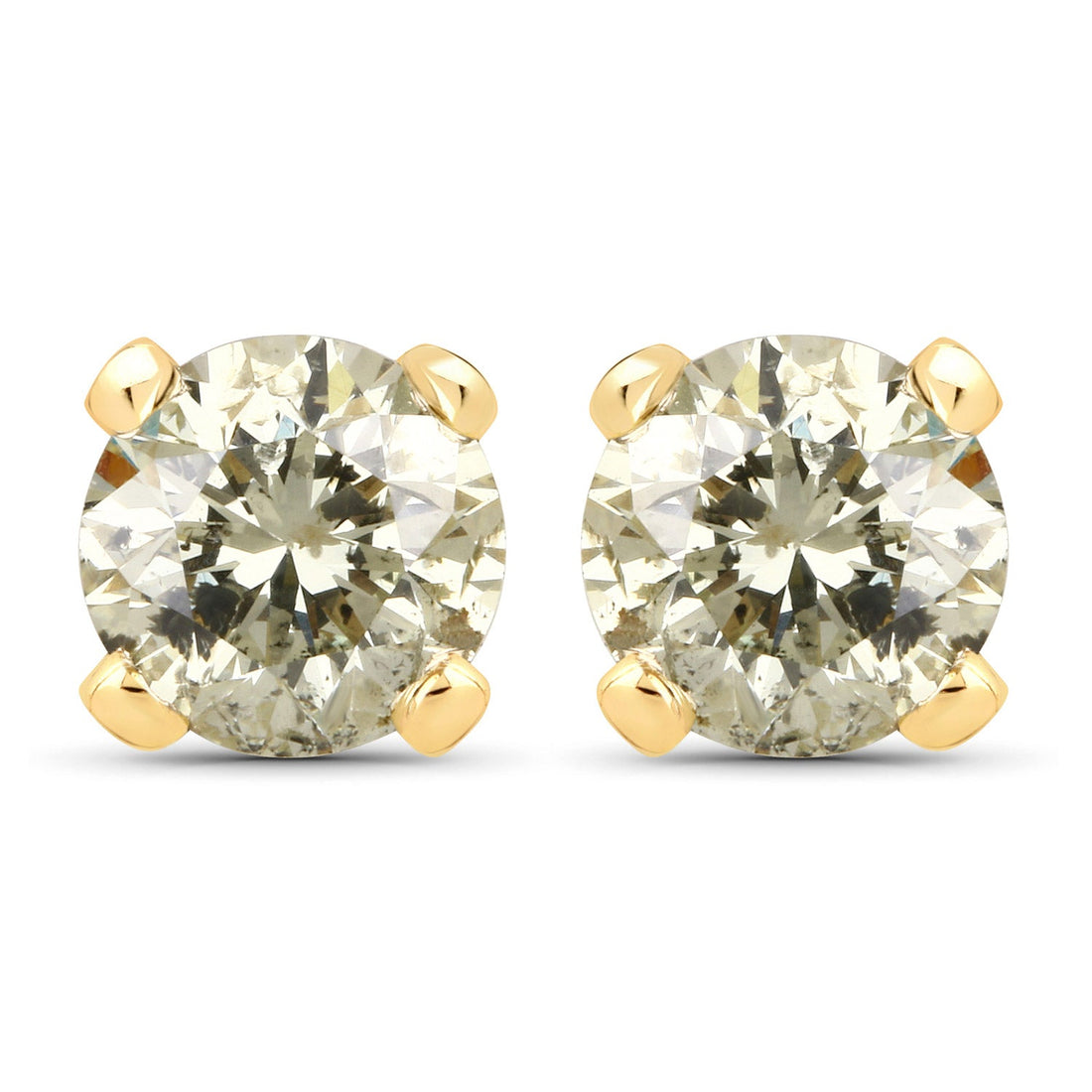 0.98 Carat Genuine LB Diamond 14K Yellow Gold Earrings by Bids.com