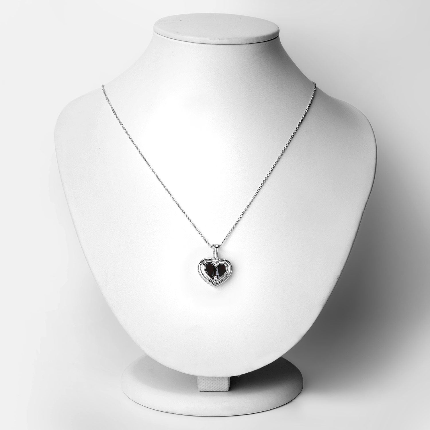 2.66 Carat Genuine Garnet and White Topaz .925 Sterling Silver Pendant by Bids.com