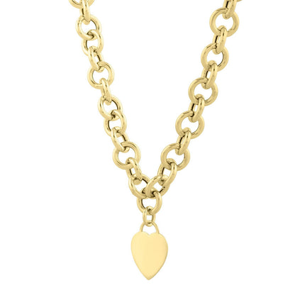 14k Yellow Gold Rolo Link Necklace (11.40 mm) by Bids.com