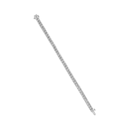 .925 Sterling Silver 1/4 Cttw Miracle Set Diamond and Bead Link 7.25" Tennis Bracelet (I-J Color, I2-I3 Clarity) by Bids.com