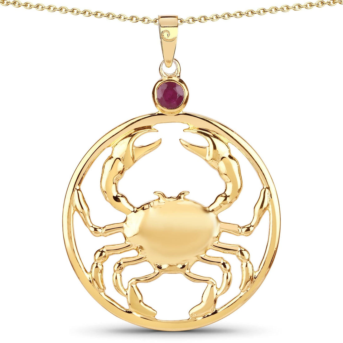 0.33 Carat Genuine Ruby .925 Sterling Silver Pendant  DestGlow