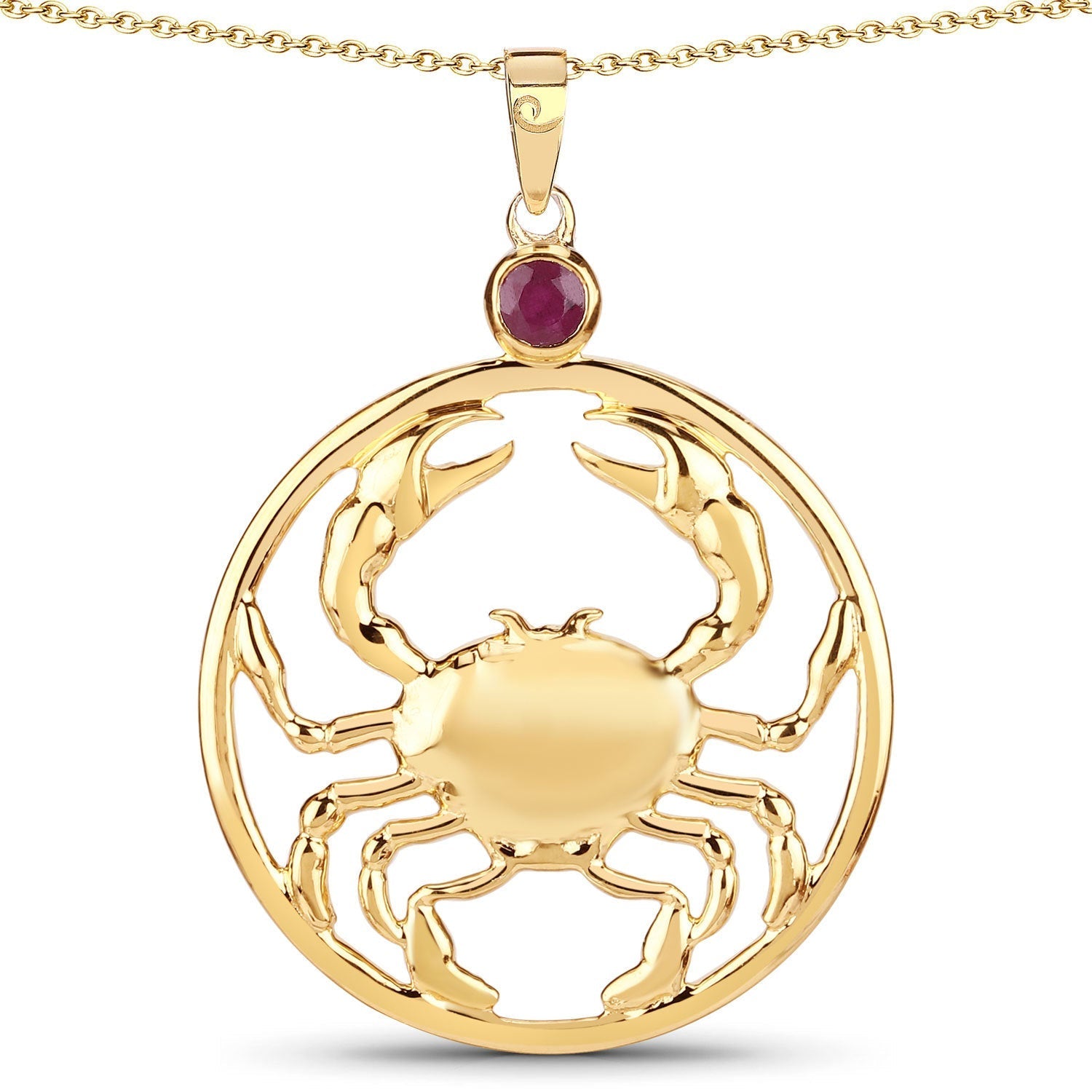 0.33 Carat Genuine Ruby .925 Sterling Silver Pendant  DestGlow