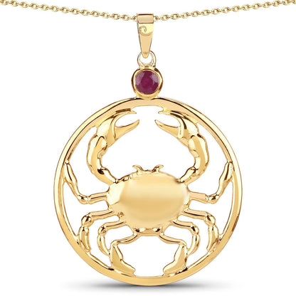 0.33 Carat Genuine Ruby .925 Sterling Silver Pendant  DestGlow
