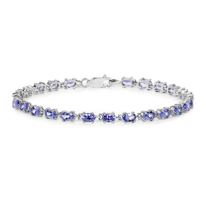 6.25 Carat Genuine Tanzanite .925 Sterling Silver Bracelet  DestGlow