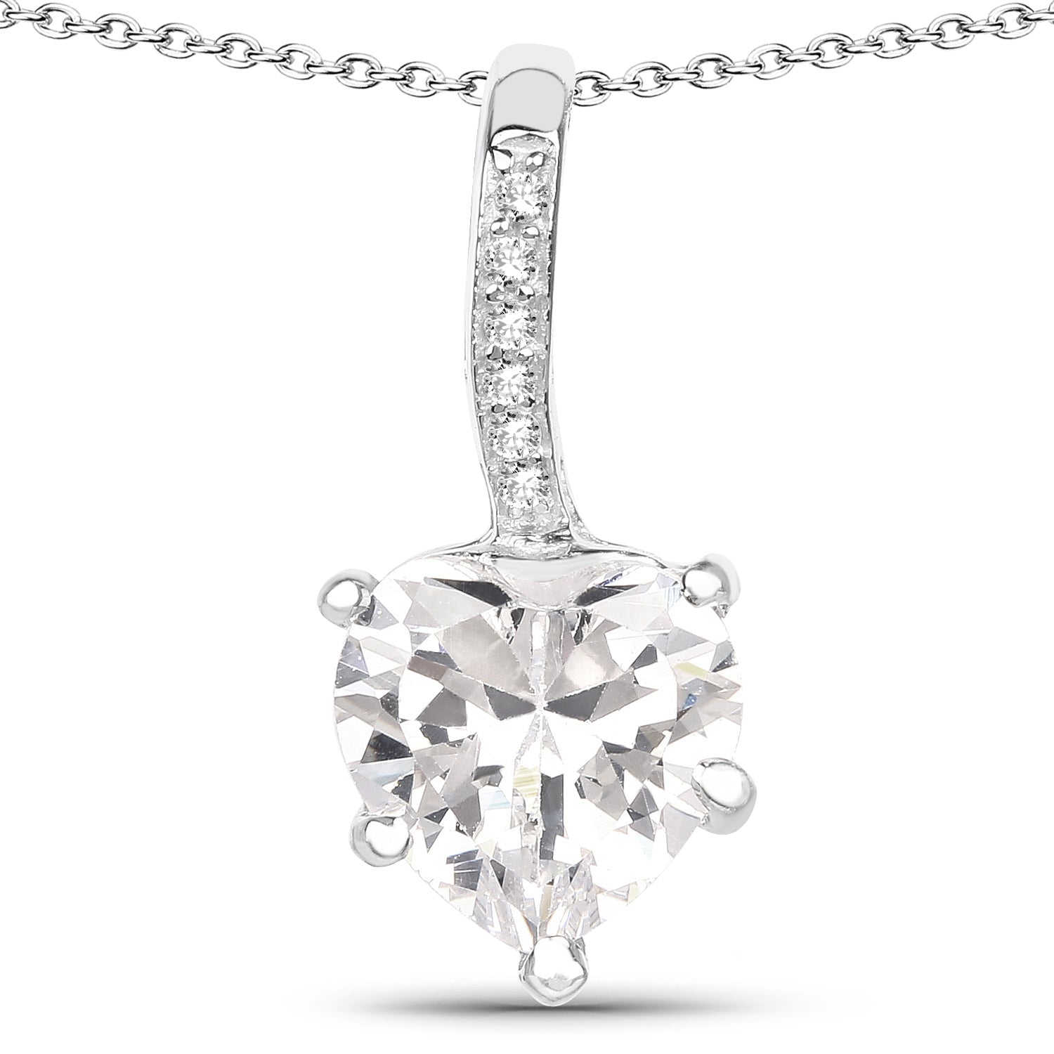 4.46 Carat Genuine White Cubic Zirconia .925 Sterling Silver Pendant by Bids.com
