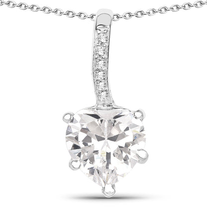 4.46 Carat Genuine White Cubic Zirconia .925 Sterling Silver Pendant by Bids.com
