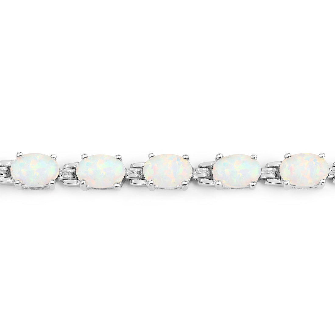3.50 Carat Genuine Created Opal .925 Sterling Silver Bracelet by Bids.com