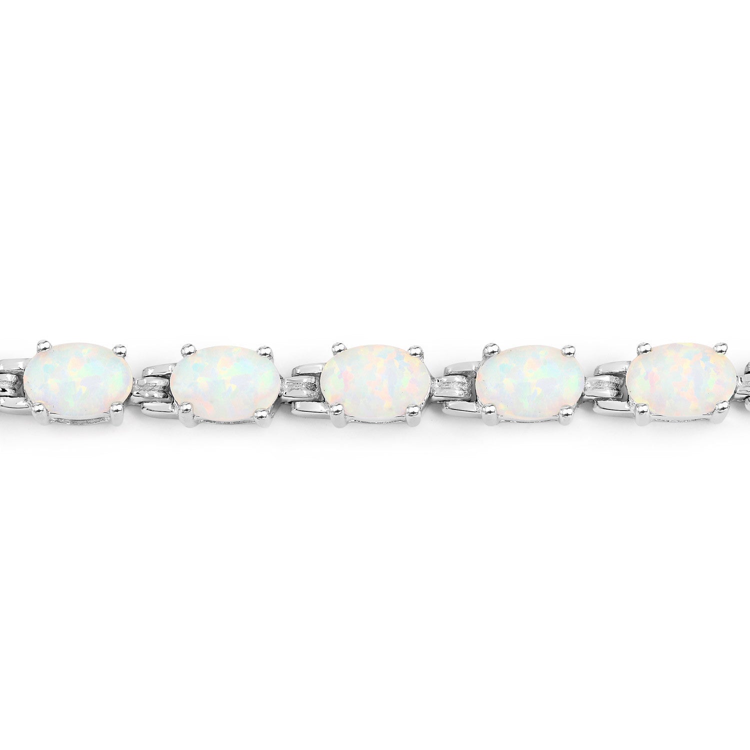 3.50 Carat Genuine Created Opal .925 Sterling Silver Bracelet by Bids.com
