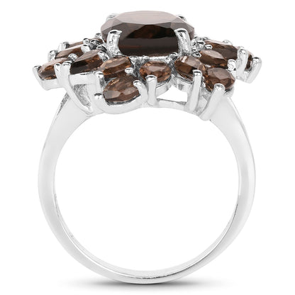 5.69 Carat Genuine Smoky Quartz .925 Sterling Silver Ring by Bids.com