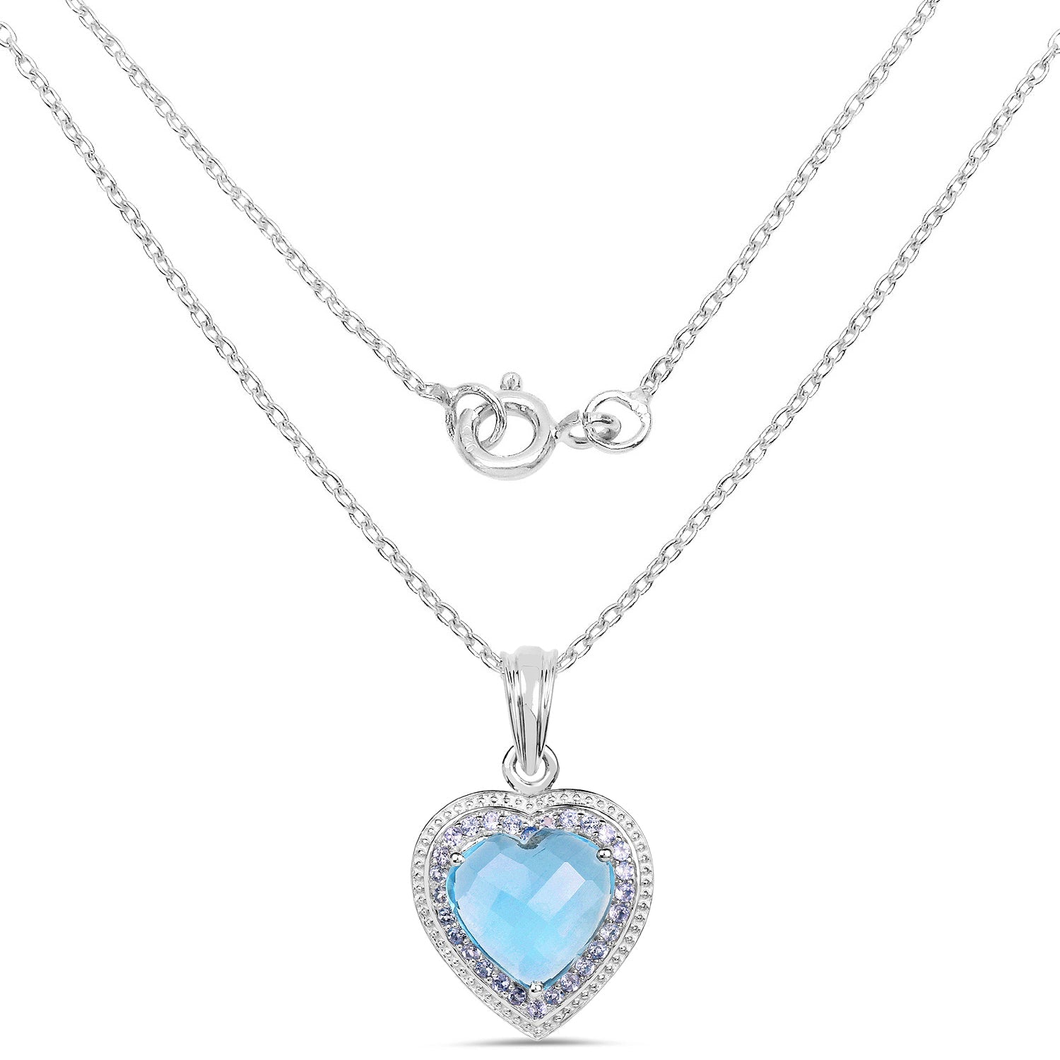 7.36 Carat Genuine Blue Topaz and Tanzanite .925 Sterling Silver Pendant by Bids.com
