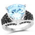 5.49 Carat Genuine Blue Topaz and Black Spinel .925 Sterling Silver Ring by Bids.com