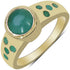 14K Yellow Gold Plated 1.55 Carat Genuine Emerald & White Diamond .925 Sterling Silver Ring by Bids.com