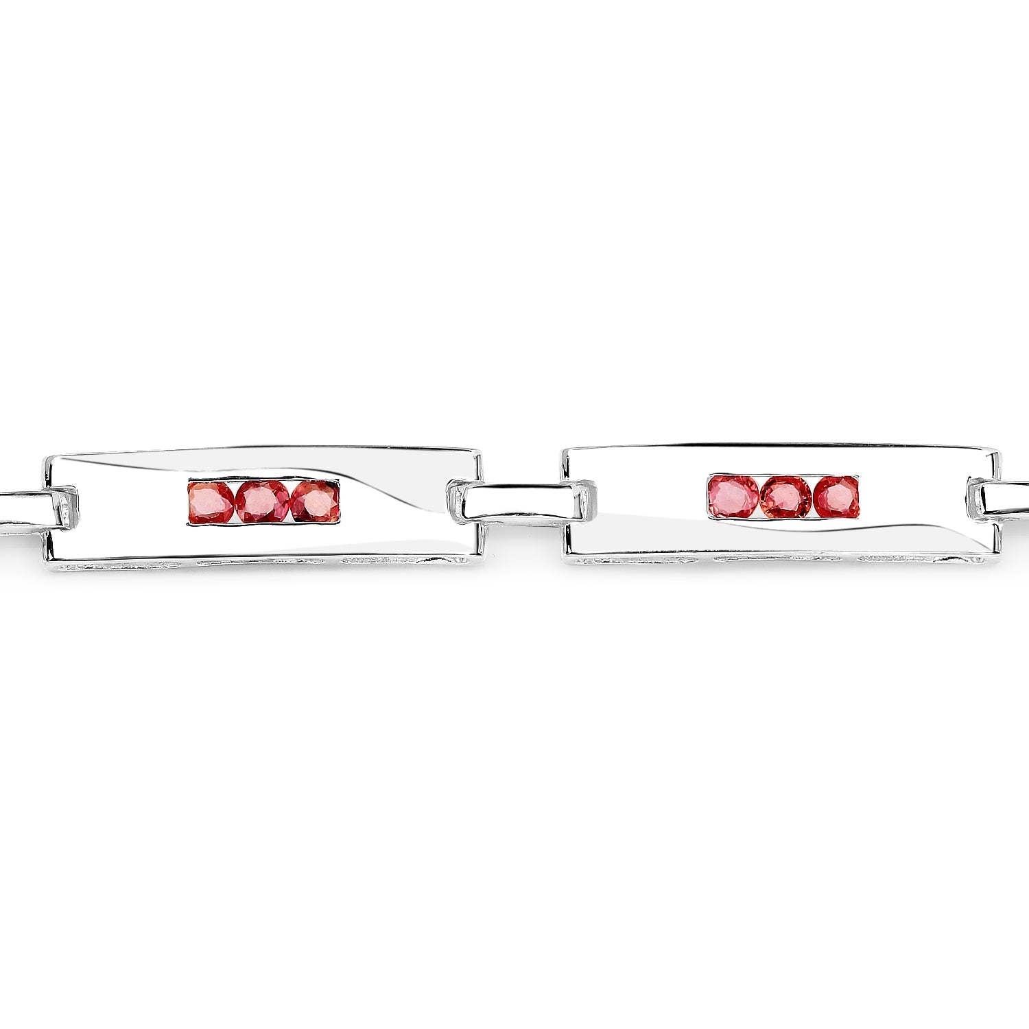 2.52 Carat Genuine Orange Sapphire .925 Sterling Silver Bracelet  DestGlow