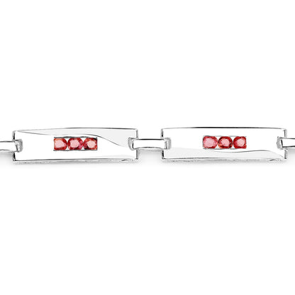 2.52 Carat Genuine Orange Sapphire .925 Sterling Silver Bracelet  DestGlow