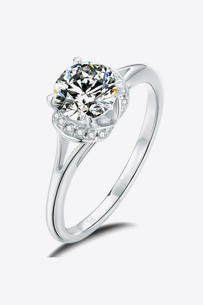 1 Carat Brilliant Round Cut Sparkala™ Split Shank Ring (Platinum Over Pure Sterling Silver) by Sparkala