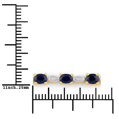 1.83 Carat Genuine Blue Sapphire and White Diamond .925 Sterling Silver Bracelet by Bids.com