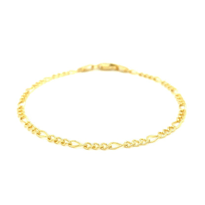 2.6mm 10k Yellow Gold Link Figaro Bracelet by Bids.com